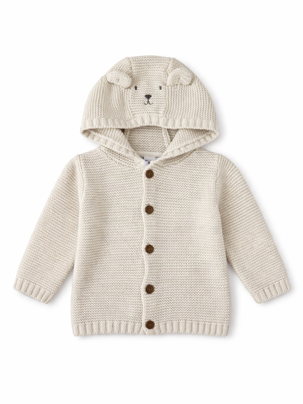 Carter’s Baby Knit Bear Hoodie Cardigan 24M Cream Button Up Sweater Cute Neutral